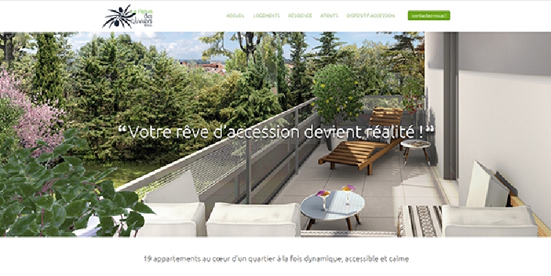 site vitrine et responsive du programme Parvis des Oliviers - 