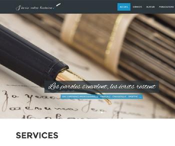 site vitrine et responsive de j'écris votre histoire - 