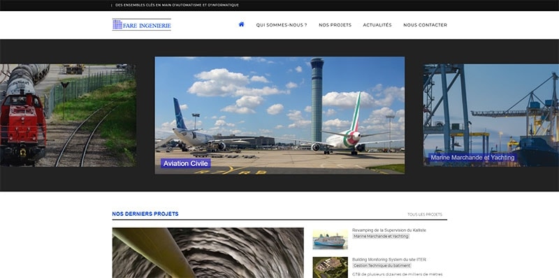 Site vitrine catalogue de Fare Ingenierie - 