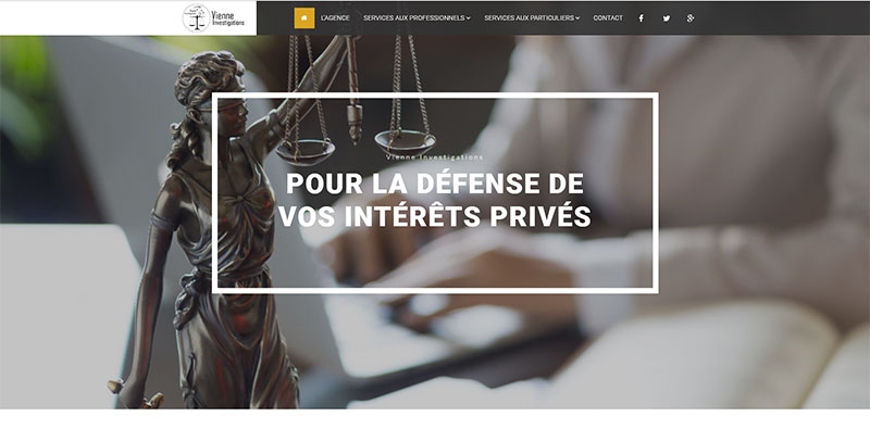 Site vitrine de la société Vienne Investigations - 